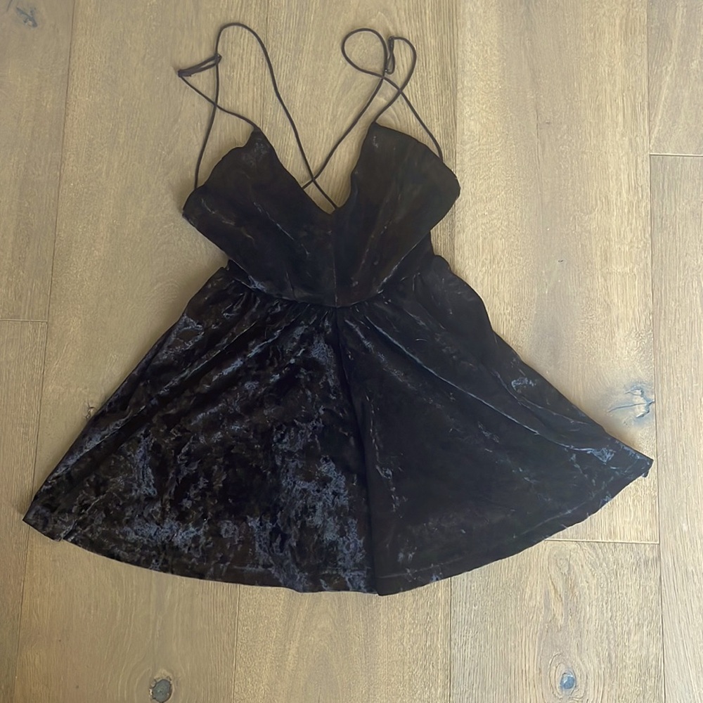 Sam Edelman black crushed velvet romper